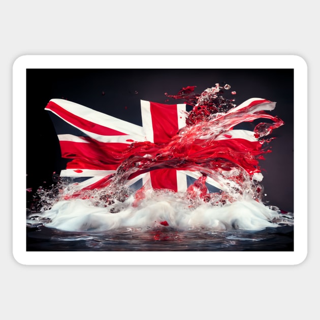 National Nations Flags - United Kingdom Flag - The Union Jack Flag Sticker by Unwind-Art-Work